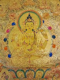 [chenrezig], Buddhist Traditional Painting, Hand Painted, [real Gold]