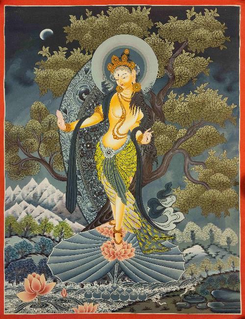 [white Tara], Buddhist Traditional Painting, Hand Painted, [real Gold]