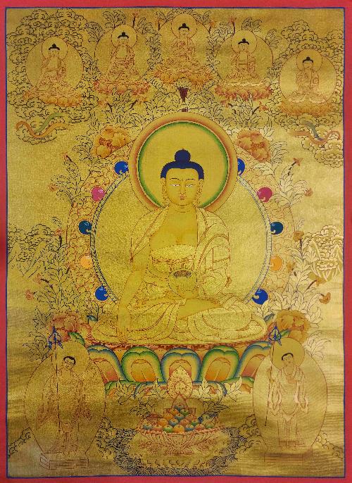 [shakyamuni Buddha], Buddhist Traditional Painting, Hand Painted, [real Gold]