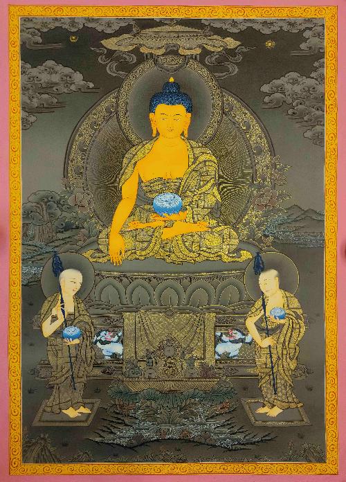 [shakyamuni Buddha], Buddhist Traditional Painting, Hand Painted, [real Gold]