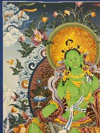 [green Tara], Buddhist Traditional Painting, Hand Painted, [real Gold]