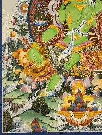 [green Tara], Buddhist Traditional Painting, Hand Painted, [real Gold]