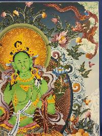 [green Tara], Buddhist Traditional Painting, Hand Painted, [real Gold]