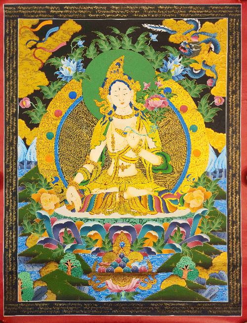 [white Tara], Buddhist Traditional Painting, Hand Painted, [real Gold]