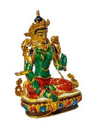 [green Tara], Buddhist Miniature Statue, [high Quality], [traditional Color Finishing And Face Painted]