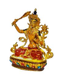 [manjushri], Buddhist Miniature Statue, [high Quality], [traditional Color Finishing And Face Painted]