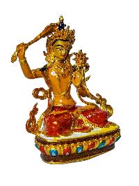 [manjushri], Buddhist Miniature Statue, [high Quality], [traditional Color Finishing And Face Painted]