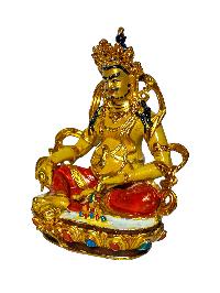 [yellow Jambhala], Buddhist Miniature Statue, [high Quality], [traditional Color Finishing And Face Painted]