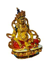 [yellow Jambhala], Buddhist Miniature Statue, [high Quality], [traditional Color Finishing And Face Painted]