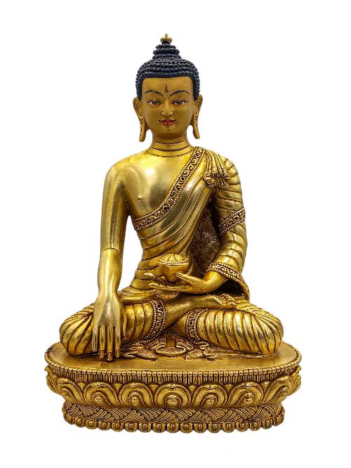 [shakyamuni Buddha], Buddhist Handmade Statue, [full Gold Plated And Face Painted], [high Quality]