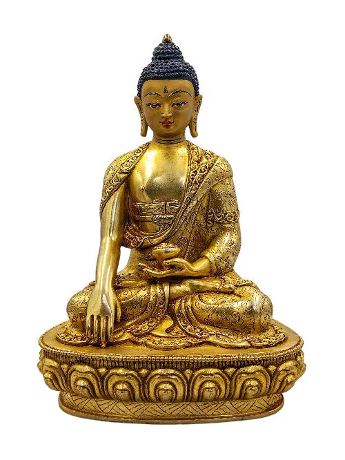 [shakyamuni Buddha], Buddhist Handmade Statue, [full Gold Plated And Face Painted], [high Quality]