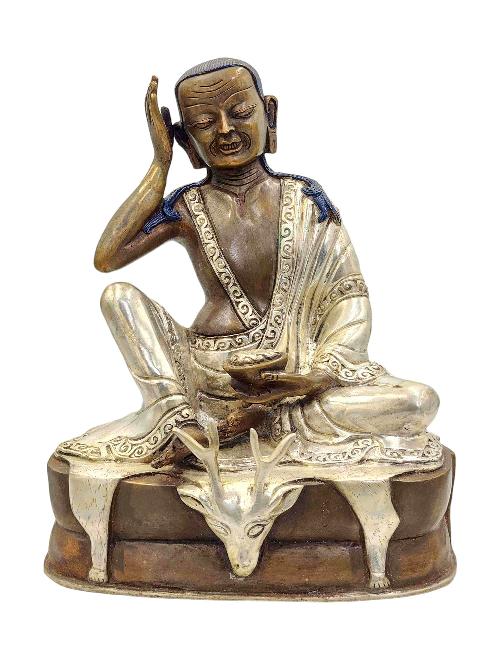 [milarepa], Buddhist Handmade Statue, [silver And Chocolate Oxidized]