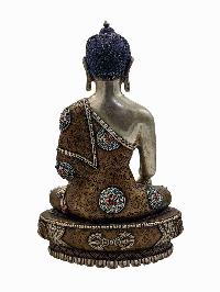 [shakyamuni Buddha], Buddhist Handmade Statue, [silver Oxidized], [stone Setting], [high Quality]