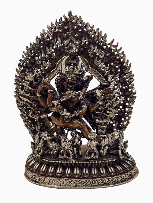 [yamantaka], Buddhist Handmade Statue, [silver And Chocolate Oxidized]