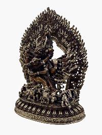 [yamantaka], Buddhist Handmade Statue, [silver And Chocolate Oxidized]