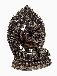 [yamantaka], Buddhist Handmade Statue, [silver And Chocolate Oxidized]