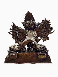 [yamantaka], Buddhist Handmade Statue, [silver And Chocolate Oxidized]