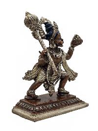 [hanuman], Buddhist Miniature Statue, [silver And Chocolate Oxidized]