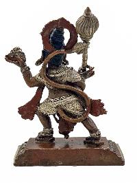 [hanuman], Buddhist Miniature Statue, [silver And Chocolate Oxidized]