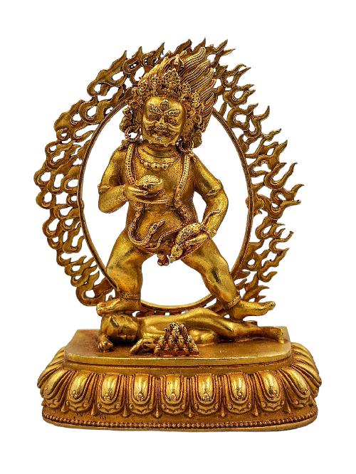 [vajrapani], Buddhist Miniature Statue, [gold Plated], [high Quality]