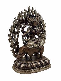 [marici], Buddhist Miniature Statue, [silver And Chocolate Oxidized]