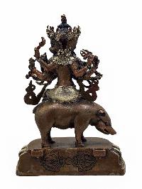 [marici], Buddhist Miniature Statue, [silver And Chocolate Oxidized]