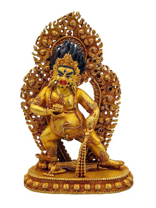 [black Dzambhala], Buddhist Miniature Statue, [gold Plated], [high Quality]