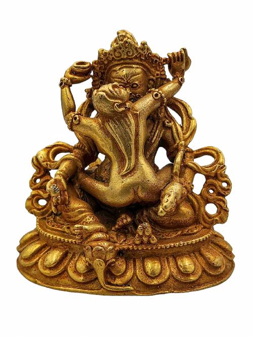 [yellow Jambhala], Buddhist Miniature Statue, [gold Plated], [high Quality]