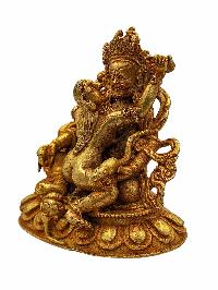 [green Jambhala], Buddhist Miniature Statue, [gold Plated], [high Quality]