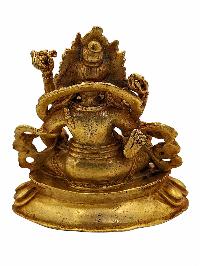 [green Jambhala], Buddhist Miniature Statue, [gold Plated], [high Quality]