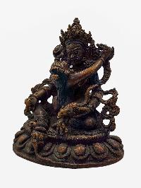 [yellow Jambhala], Buddhist Miniature Statue, [chocolate Oxidized]