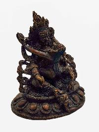 [yellow Jambhala], Buddhist Miniature Statue, [chocolate Oxidized]