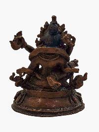 [green Jambhala], Buddhist Miniature Statue, [chocolate Oxidized]