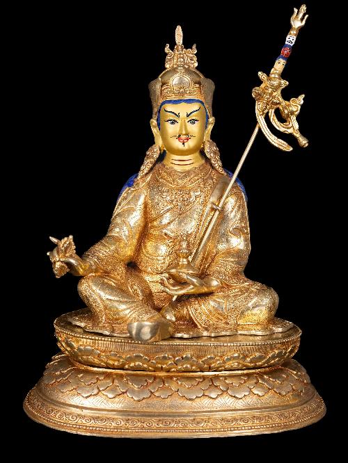 [padmasambhava], Buddhist Handmade Statue, [full Gold Plated], [face Painted]