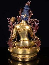 [green Tara], Buddhist Handmade Statue, [full Gold Plated], [face Painted]