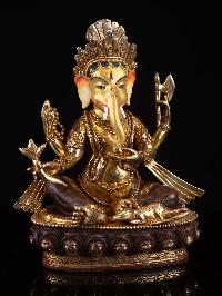 [ganesh], Buddhist Handmade Statue, [full Gold Plated], [face Painted]