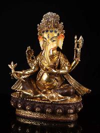 [ganesh], Buddhist Handmade Statue, [full Gold Plated], [face Painted]