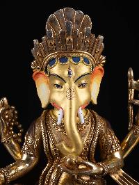 [ganesh], Buddhist Handmade Statue, [full Gold Plated], [face Painted]