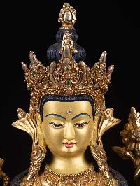 [chenrezig], Buddhist Handmade Statue, [full Gold Plated], [face Painted]