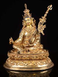 [padmasambhava], Buddhist Handmade Statue, [full Gold Plated], [face Painted]