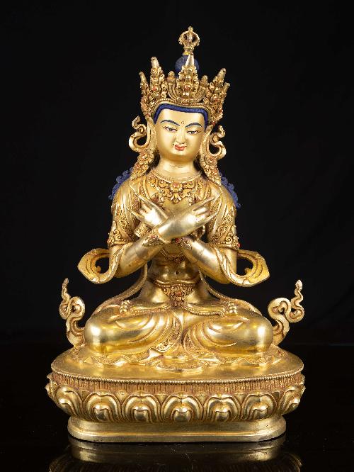 [vajradhara], Buddhist Handmade Statue, [full Gold Plated], [face Painted]