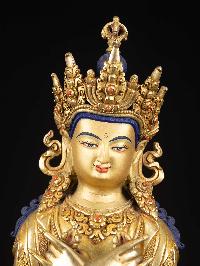 [vajradhara], Buddhist Handmade Statue, [full Gold Plated], [face Painted]