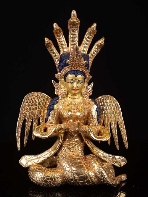 [naga Kanya], Buddhist Handmade Statue, [full Gold Plated], [face Painted]