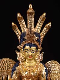 [naga Kanya], Buddhist Handmade Statue, [full Gold Plated], [face Painted]