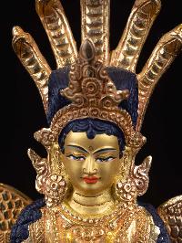 [naga Kanya], Buddhist Handmade Statue, [full Gold Plated], [face Painted]