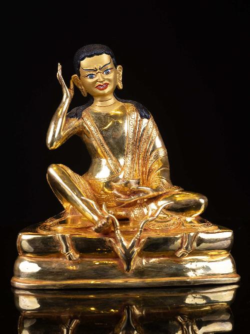 [milarepa], Buddhist Handmade Statue, [full Gold Plated], [face Painted]