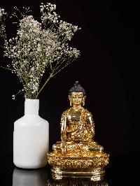 [shakyamuni Buddha], Buddhist Handmade Statue, [full Gold Plated], [face Painted]