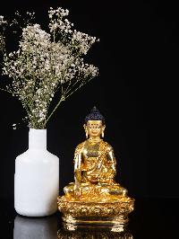 [shakyamuni Buddha], Buddhist Handmade Statue, [full Gold Plated], [face Painted]