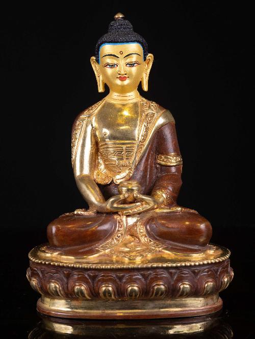 amitabha Buddha, Buddhist Handmade Statue, full Gold Plated, face Painted