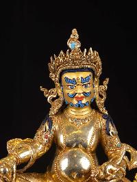 [yellow Jambhala], Buddhist Handmade Statue, [full Gold Plated], [face Painted]